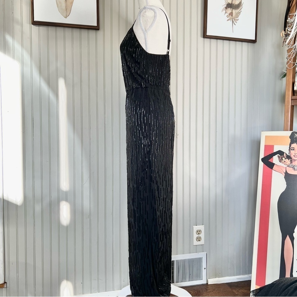 Alice + Olivia Porsha Black Beaded Jumpsuit Evening Wear View 6